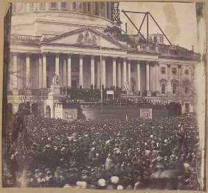 Photograph of the Inaugural Crowd at the East Front of the U.S. Capitol, on March 4, 1861
